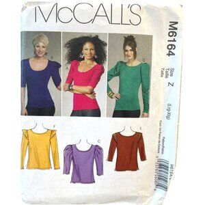 McCalls M6164 Sewing Pattern Misses Pullover Tops Size Z L/XL